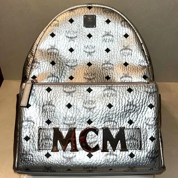 MCM | Bags | Mcm Trilogie Backpack In Berlin Silver Size 37  display picture 3